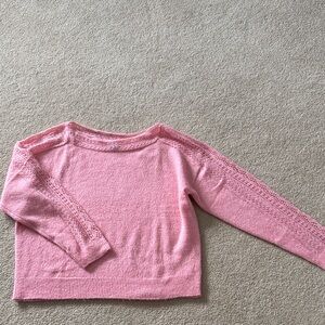 American Eagle Soft Pink Lace-Trimmed Top